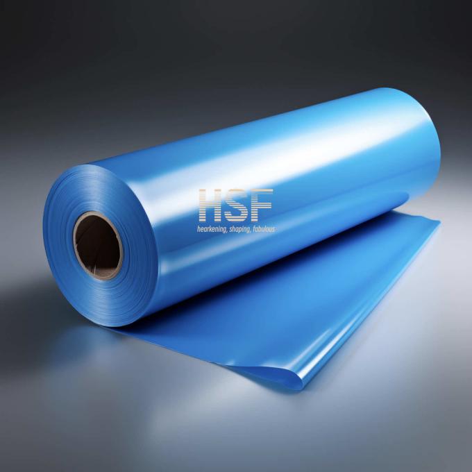 40Î¼m Translucent Blue Cast Polypropylene Film sample showing clarity and color
