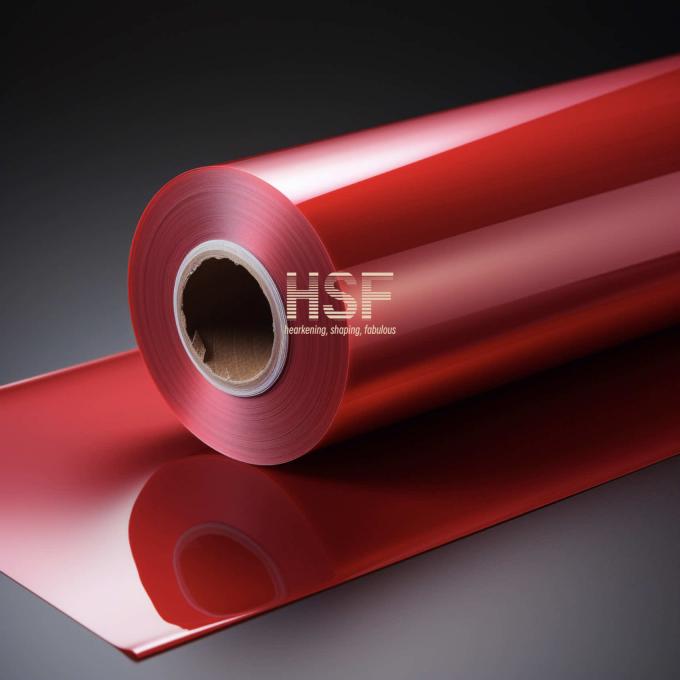 85μm Translucent Red MOPP Film sample showing vibrant red color and transparency
